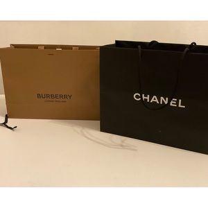 Burberry and Chanel paper bags